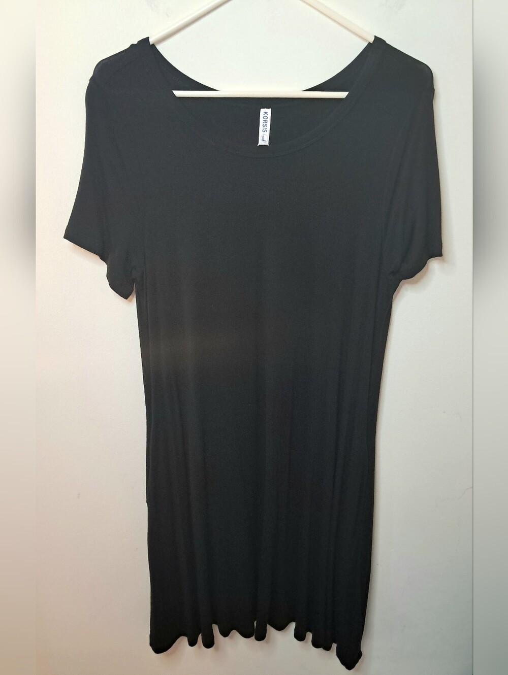 Korsis Women's Black Casual Summer Dress Pockets Size Large NWT